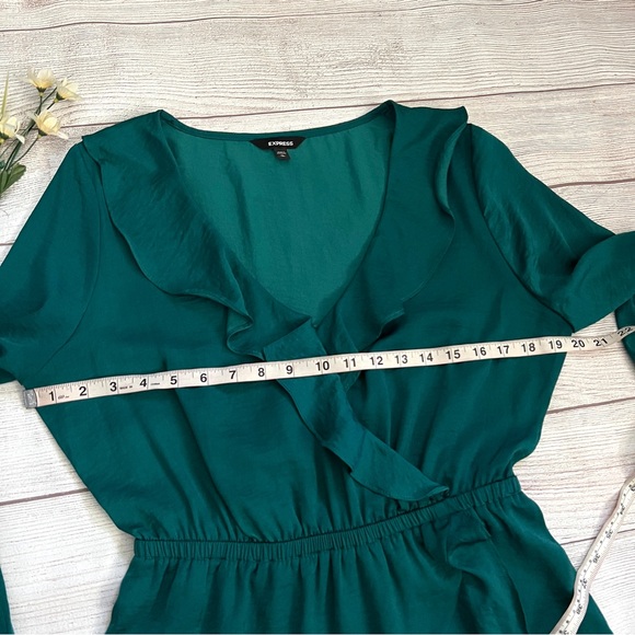 EXPRESS Ruffle Elastic Waist Wrap Dress - Picture 11 of 15